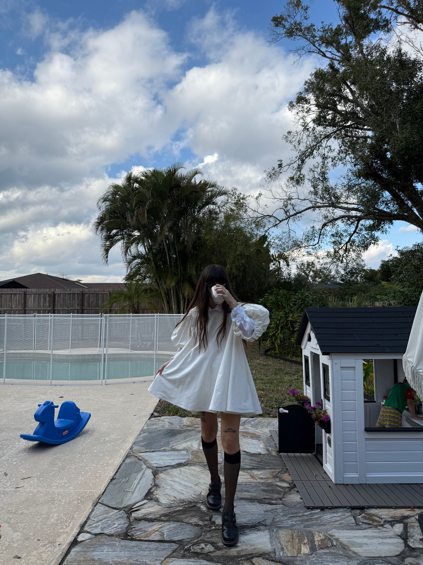 The Sophia dress in snow bunny