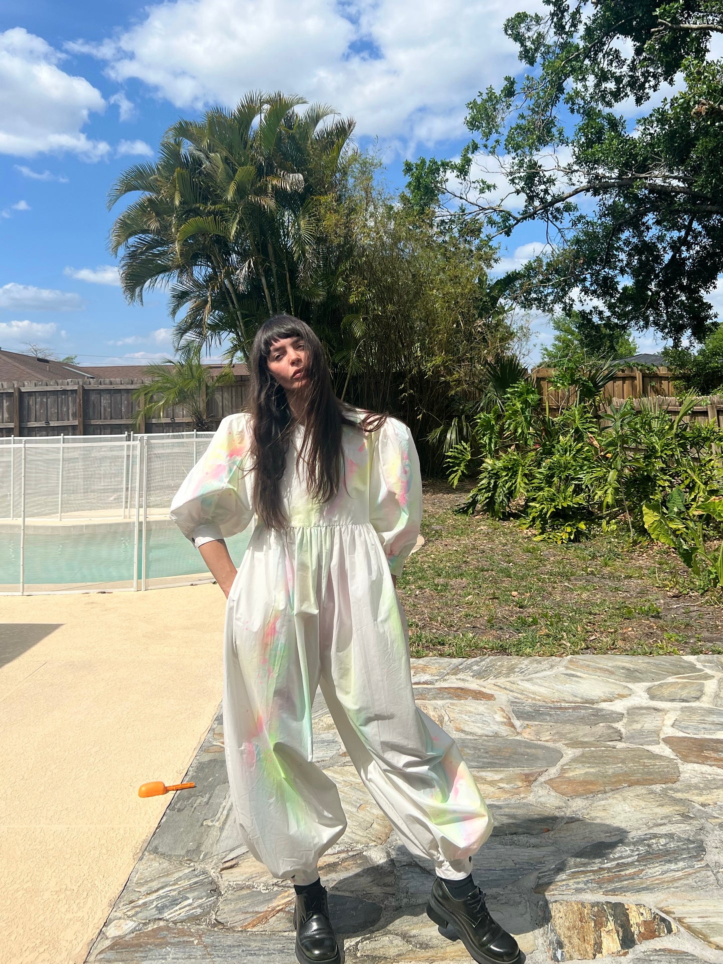 The amelia jumpsuit in face paint