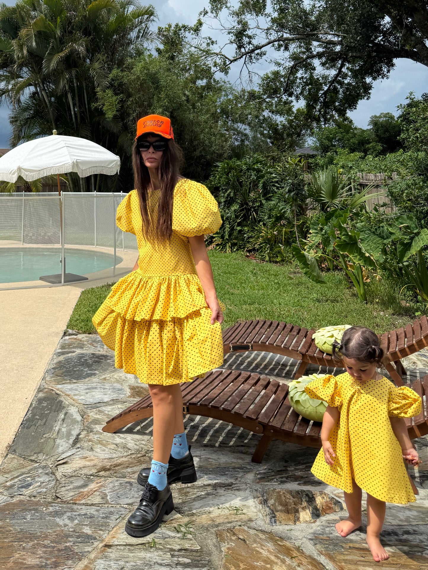 The little miss Sophia dress in bumblebee