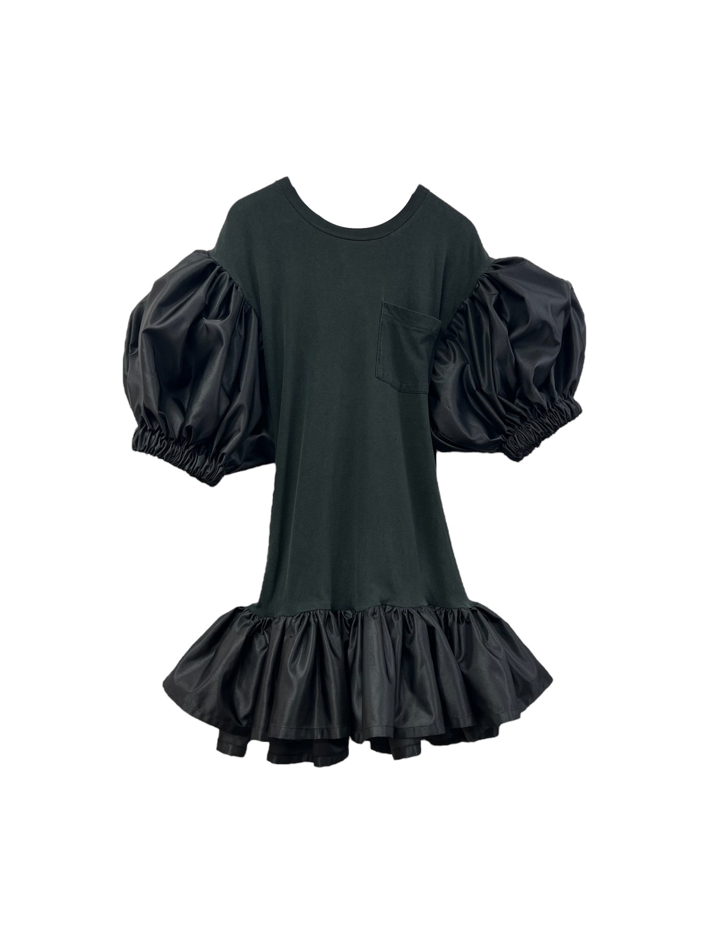 The custom sleep shirt dress in painted black