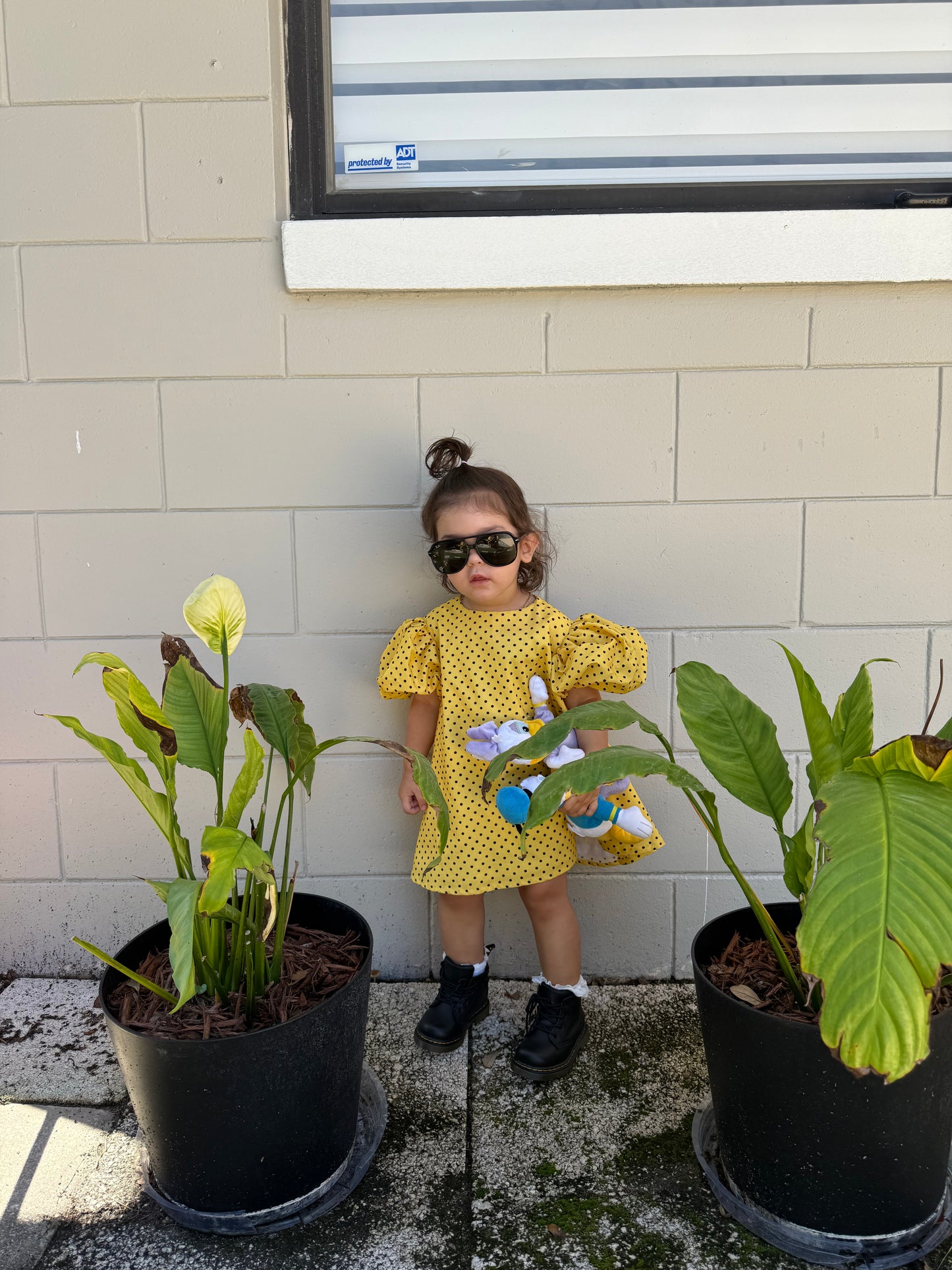 The little miss Sophia dress in bumblebee