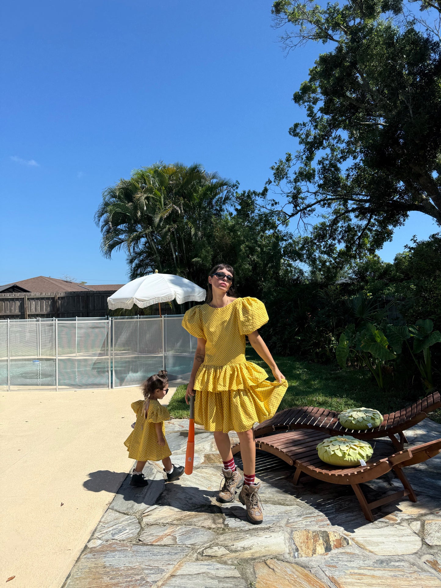 The little miss Sophia dress in bumblebee