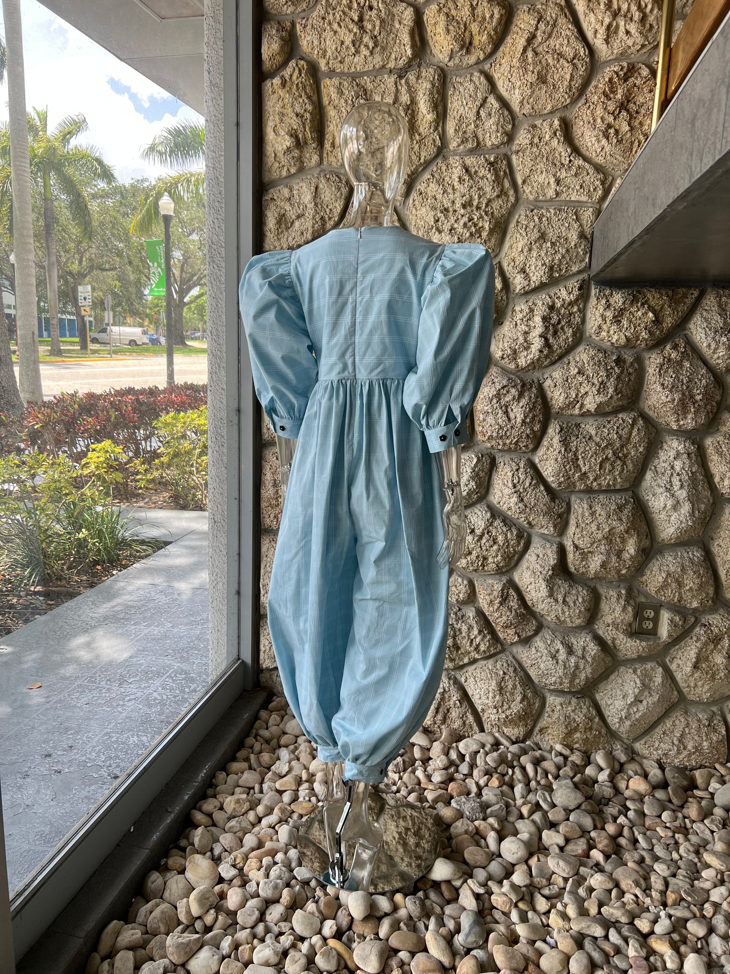 The Amelia Jumpsuit in custom little boy blue