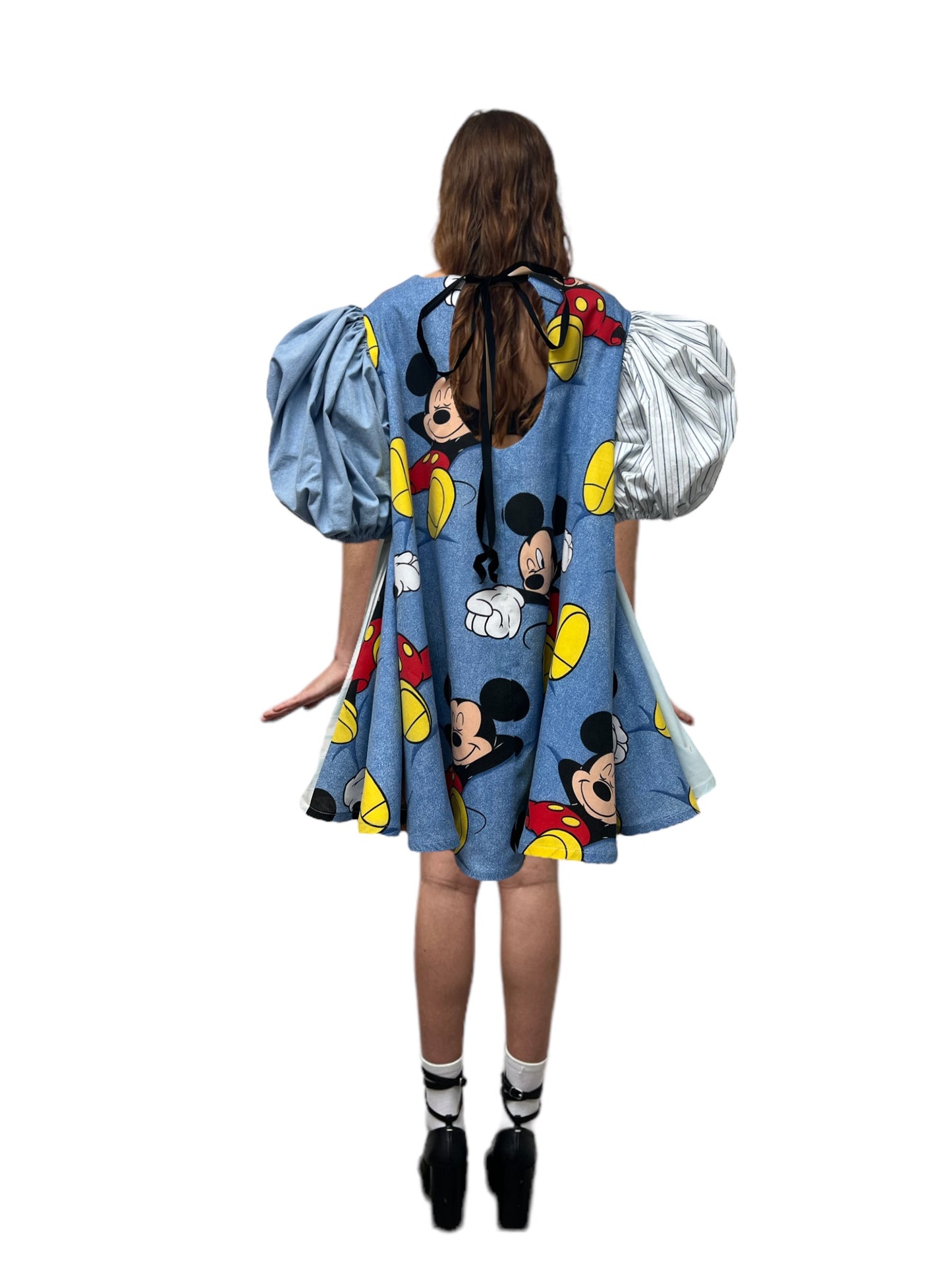 The Sophia dress in custom blues