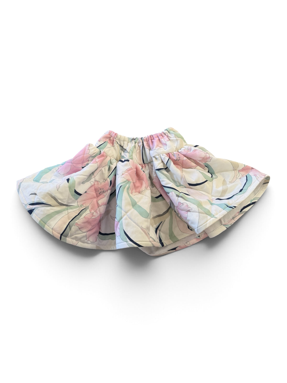 The summer skirt in white floral bedspread
