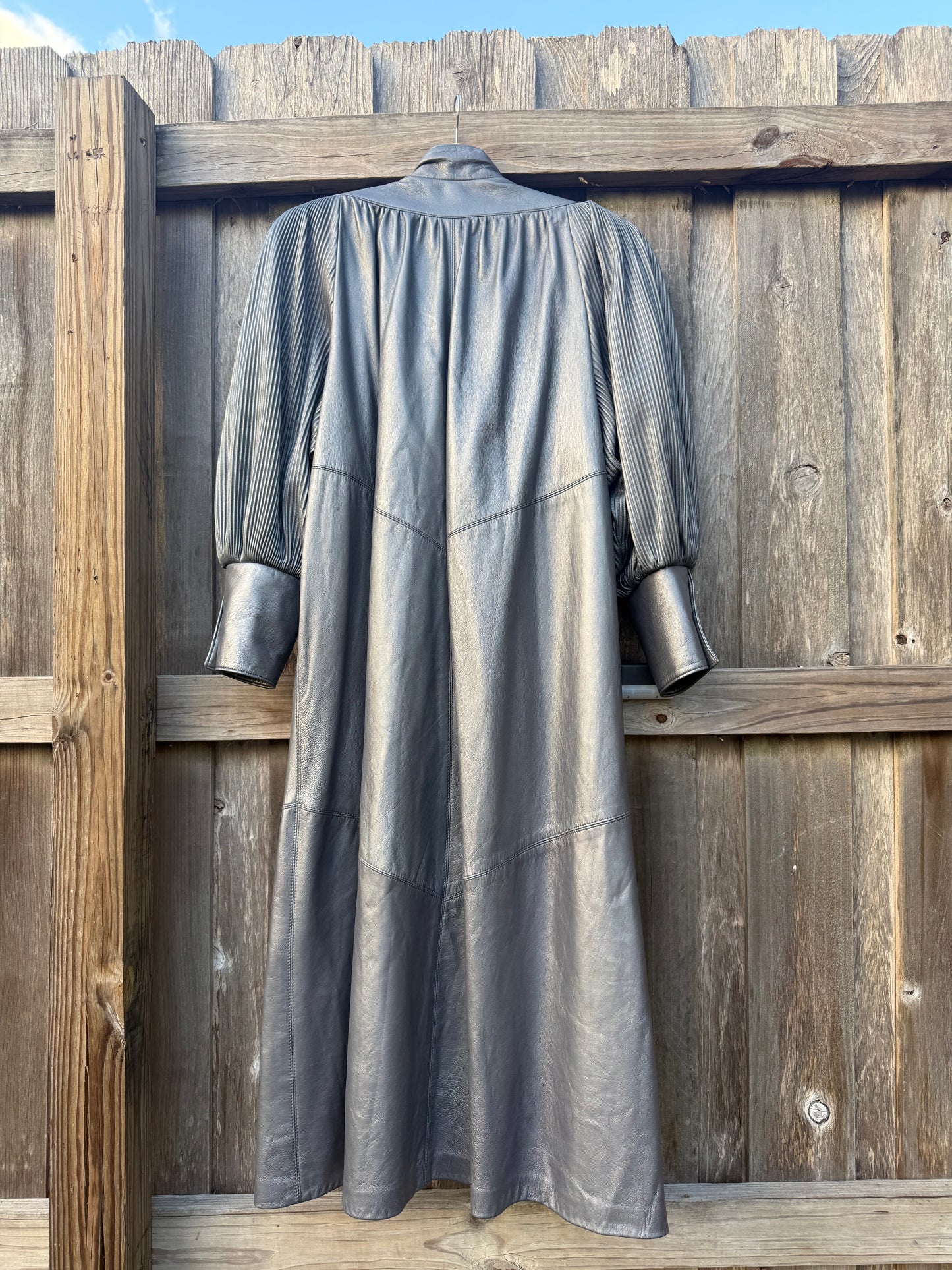 Vintage 80's grey leather coat