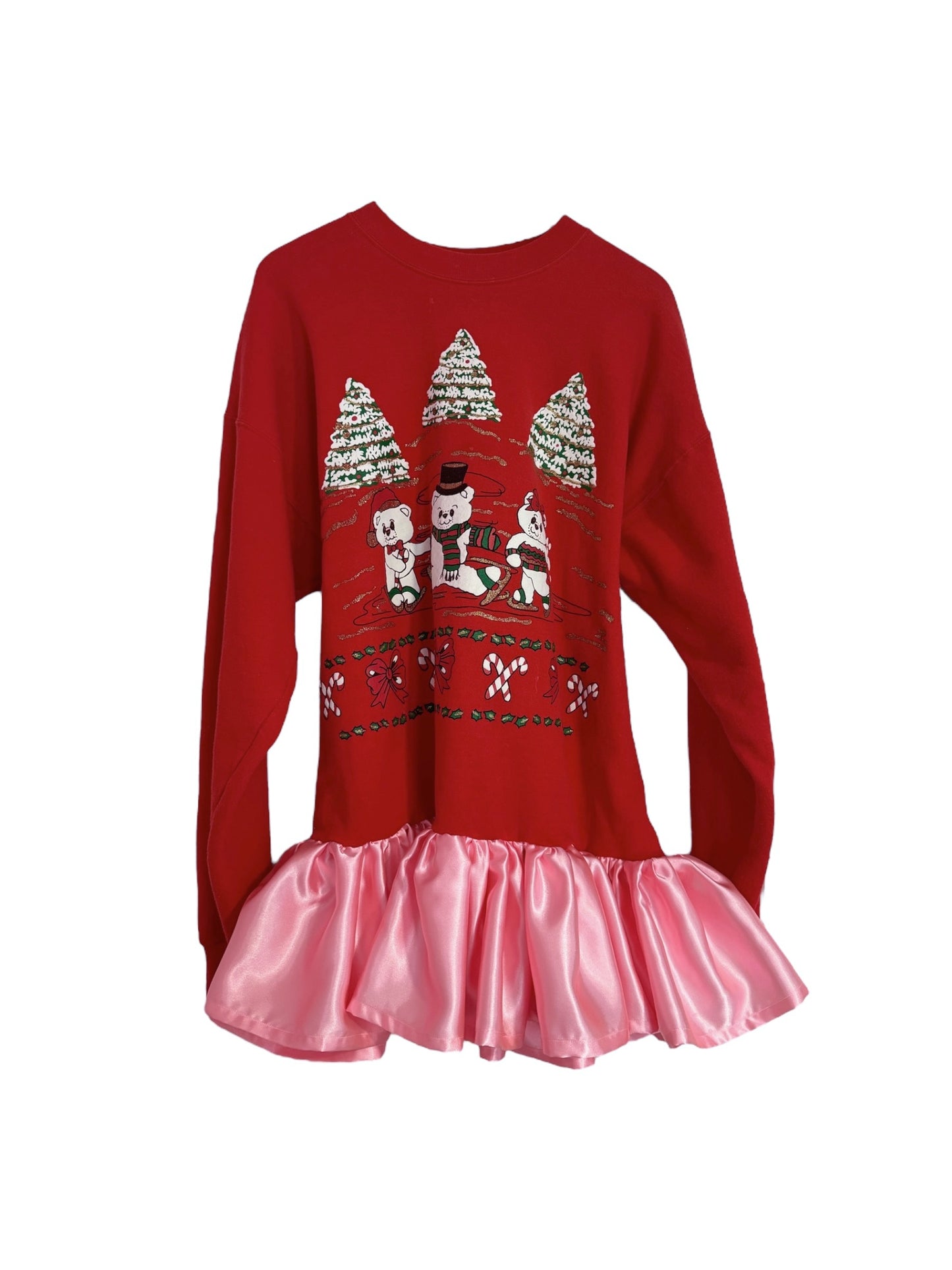 The sweatshirt dress in holiday party