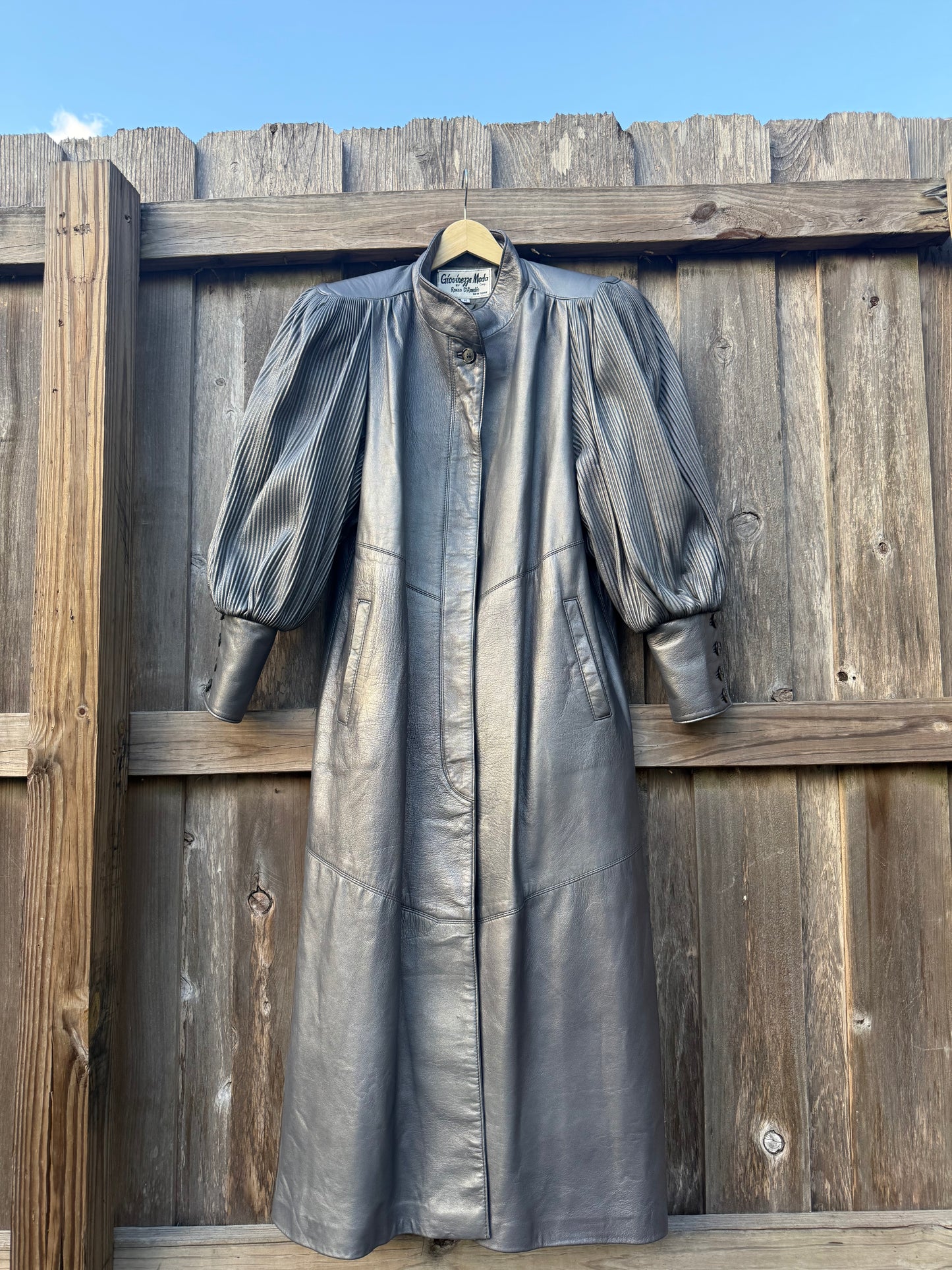 Vintage 80's grey leather coat