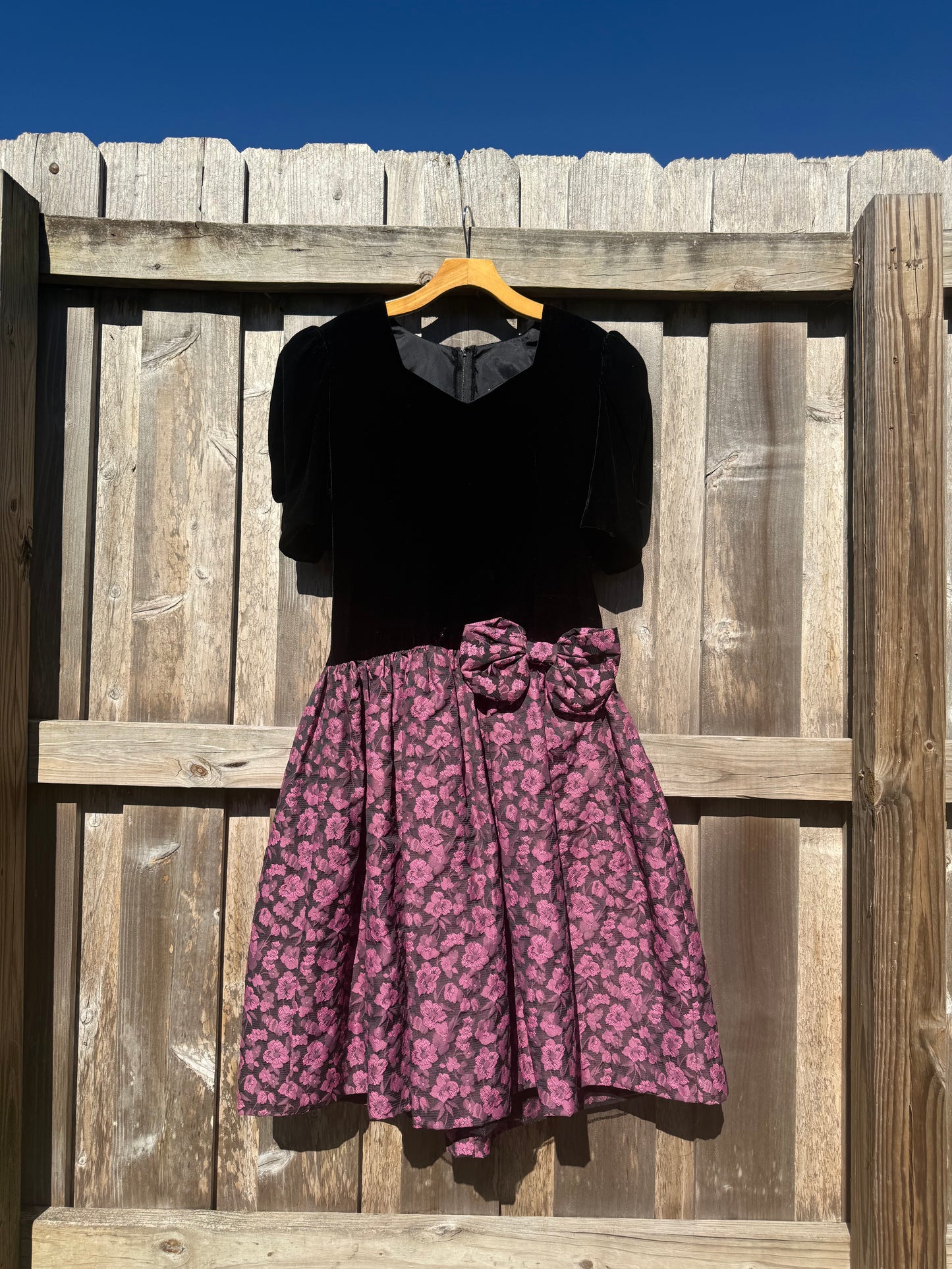 Vintage velvet and taffeta dress