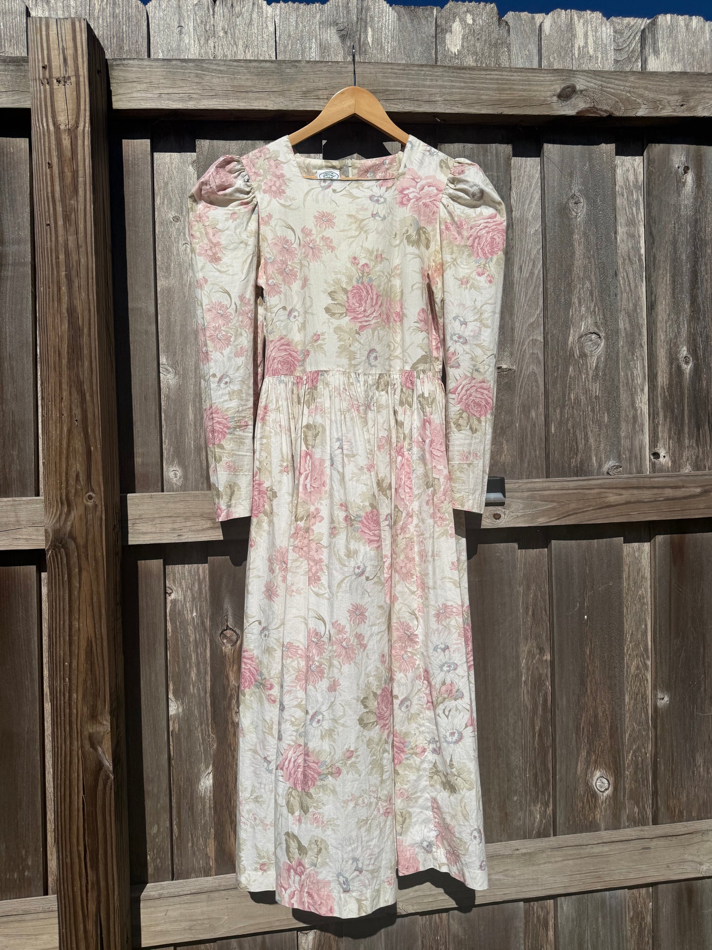 Vintage Laura Ashley dress in pink rose