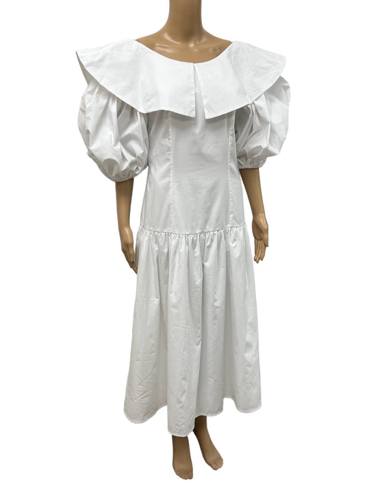 The Olga Dress Sample in snow white